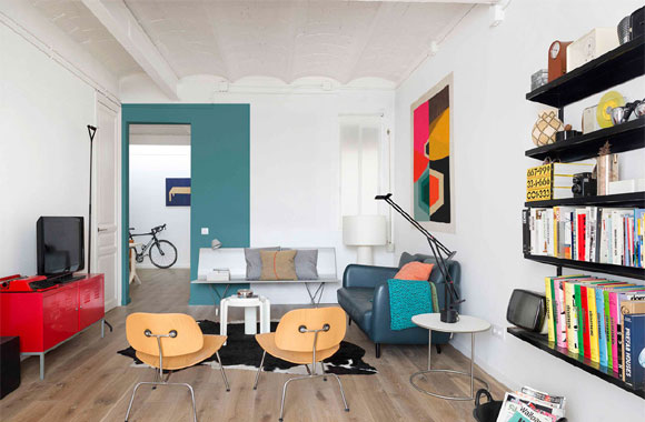 颜色多而不乱的单身公寓装修，设计简洁明快很时尚，太nice了！