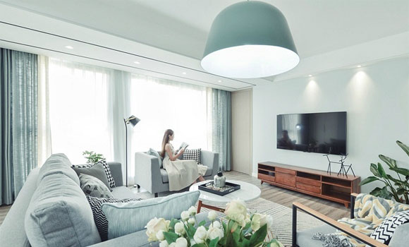 特别清新的简约现代风格两房装修，配色干净清爽，真是舒服极了！