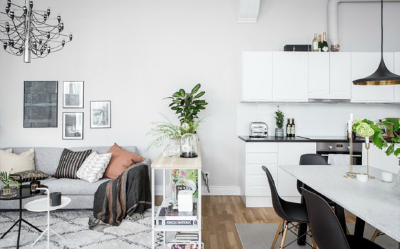 78㎡开放式北欧风公寓装修,客餐厅厨房一体,全屋温馨极了!