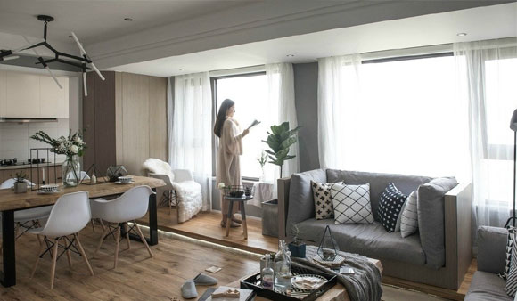 很大气的北欧风空间，设计简洁层次丰富，值得借鉴的大户型装修方式！