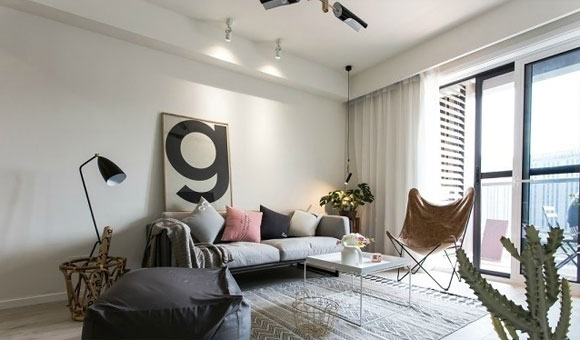 干净清爽的北欧风三房装修,开放式厨房全屋不造型,特别舒服!