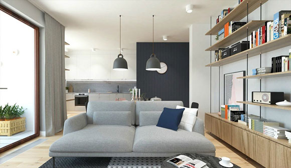 浪漫惬意的北欧风公寓装修设计，面积不大却格外漂亮，客厅吊柜真实用！