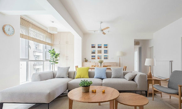 宁静清爽的大户型装修，没有高档材料的简约风格设计，也能这么舒服！