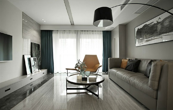 比高级灰更有质感的现代空间，简约时尚很大气，电视背景墙真漂亮！