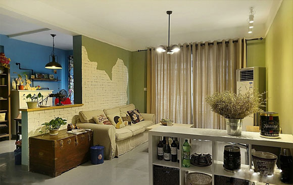 复古工业风公寓装修设计，大胆的配色，简洁的硬装，你喜欢吗？