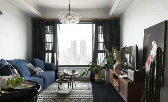 特别个性的小两房装修设计，大量使用黑色来点缀，另类的北欧风！