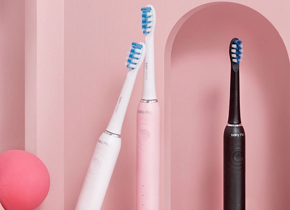 Saky/舒客充电式软毛智能声波电动牙刷G32情侣套装