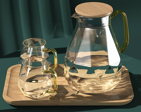 德国FEENIK冷水壶大容量凉水壶杯家用耐高温玻璃水具轻奢杯子套装