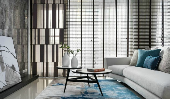 时尚又高级的现代风格装修，文艺气息浓厚很有品味，电视墙真大气！