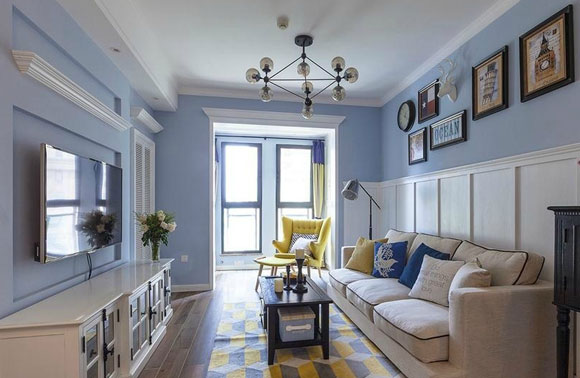 简约美式风格装修,配色活泼很温馨,小户型这么装修真接地气!