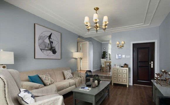 小两房装修设计很简洁，下沉式客厅，灰色乳胶漆墙面超漂亮！