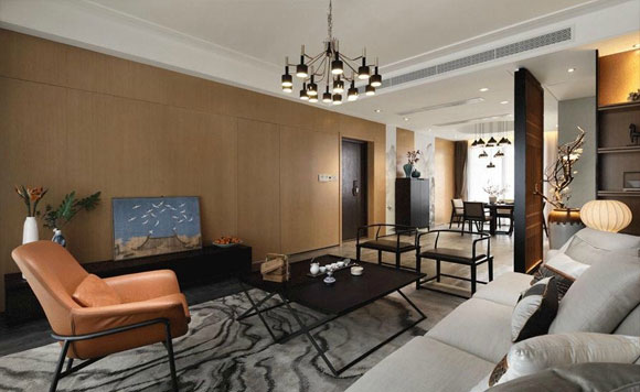 新中式风格大户型装修设计，大书房加大衣帽间，这才是真正的品位！