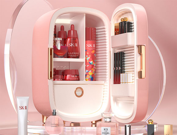 PINKTOP缤兔mini智能恒温保鲜专业美妆冰箱!