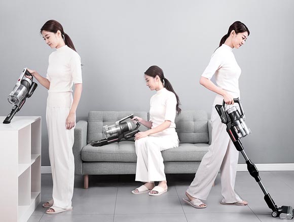 美的P7小型家用大吸力除尘螨免弯腰无线吸尘器！