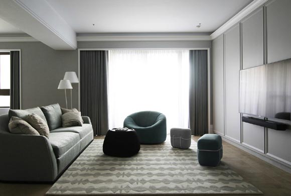 配色优雅的法式风格装修设计，淡灰色很有质感，真是漂亮极了！