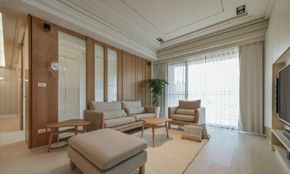 日系简约风格三房装修,全屋吊顶造型很少见,干净清爽特别舒服!