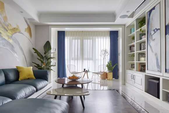 客厅背景墙定制收纳柜,家里不脏不乱,效果真是好极了!