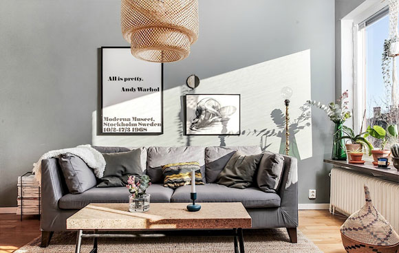 静谧优雅的北欧风一居室装修设计，餐厅包进厨房，真是舒服极了！