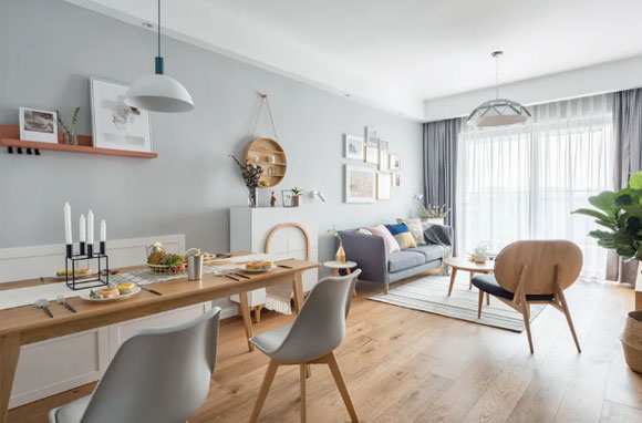 89㎡北欧风三房装修,淡灰色乳胶漆墙面,岁月静好特别温馨!