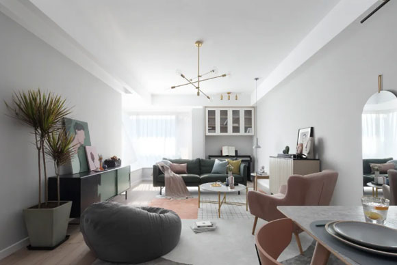 怎样装修更有品位？110㎡轻奢风三房装修设计，配色轻奢上档次！