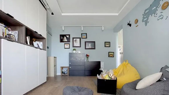 80㎡简约风格两房装修，去客厅化设计真是很不同，再换房也要这么装！