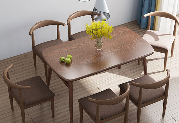 全享经济型长方形北欧风餐桌餐椅组合/咖啡桌!