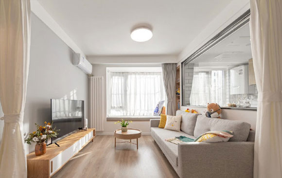 58㎡一居室装修，简约风格设计很实用，幸福就在方寸之间！