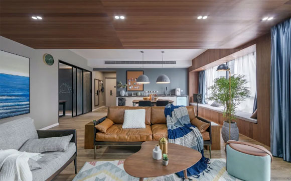 客餐厅一体还装了飘窗,电视墙装书柜,这对深圳夫妻的家真阔气!