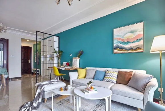 82㎡两房装修设计，入户装玻璃隔断墙，费用不多效果却很出众！