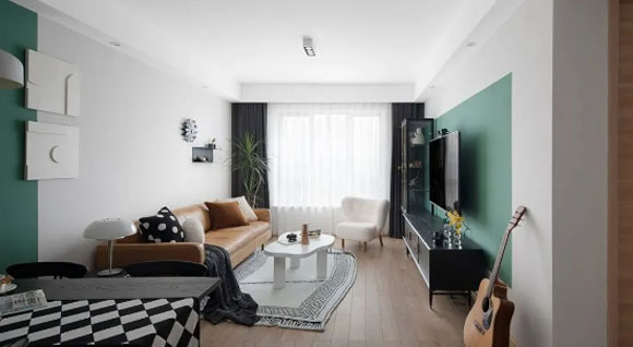 80㎡居然能做三房，配色特别高级，设计简洁却很有质感！