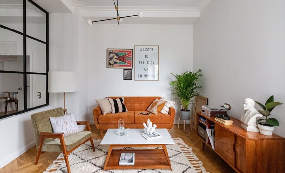 简约风格设计的小家，客厅装玻璃隔墙，卧室配可移动衣柜，真实用！