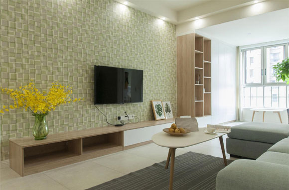 70㎡简约风格两房装修，小清新的设计效果特别淡雅，喜欢吗？