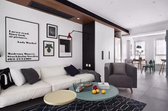 简约时尚的北欧风小家,厨房餐厅装吧台隔断,清新别致舒服极了!