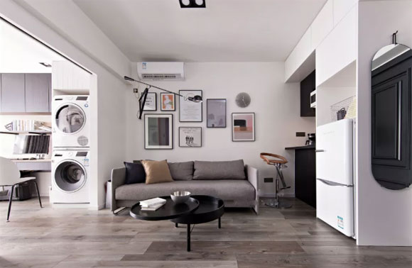 46㎡二手房被改成两居室，每1㎡都不浪费，简约风格设计真实用！