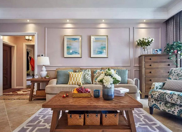 128㎡现代美式风格设计，仿古地面砖、卡座式餐厅，全屋装修真精致！