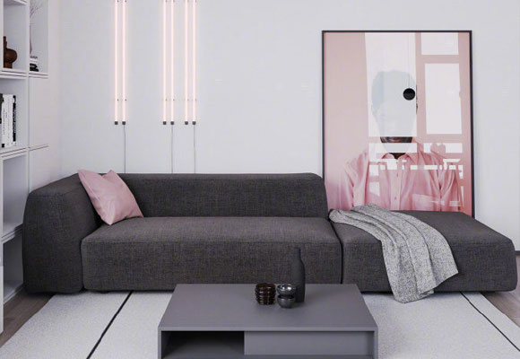 低调精致的现代风格设计，藏不住的高级感，灰色配粉色真是漂亮！