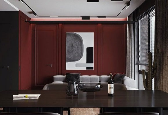 另类又高级的现代风格设计，红色配黑色，从没见过的个性装修！