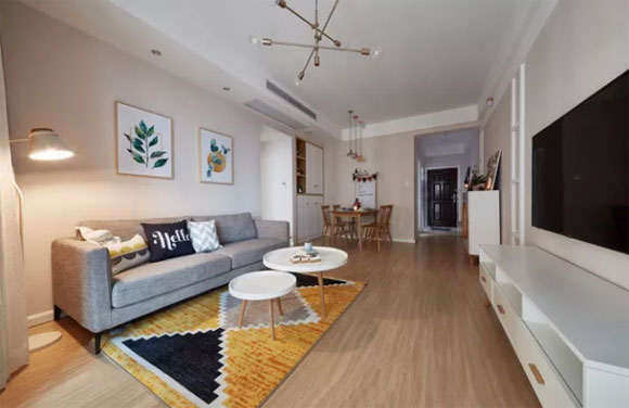 80㎡北欧风两房装修，设计简约时尚又温馨，这6万块花得真值！