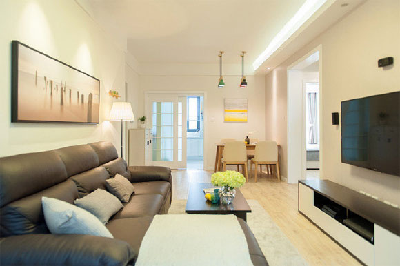 76㎡简约风格两房装修，配色干净设计极简，让人神清气爽！