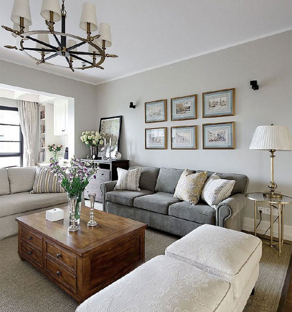 浅色调的美式空间真漂亮，设计简约却不乏高级感，配色简约更耐看！