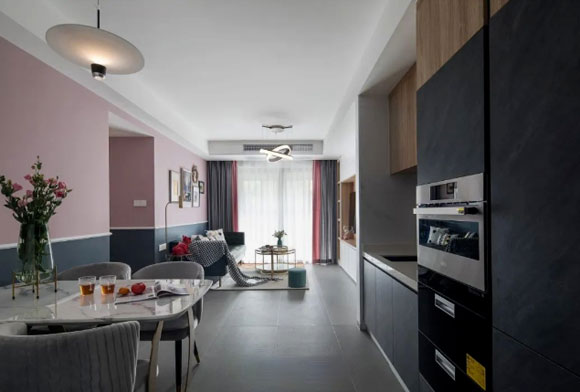 77㎡居然能做3房2厅,还有衣帽间和中西厨房,小户型这么装完美!